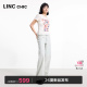 烫钻牛仔裤 LINC金羽杰阔腿裤 直筒裤 子女新款 女002Y 女破洞牛仔裤