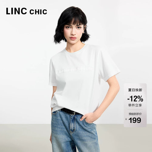 LINC圆领短袖廓形宽松T恤