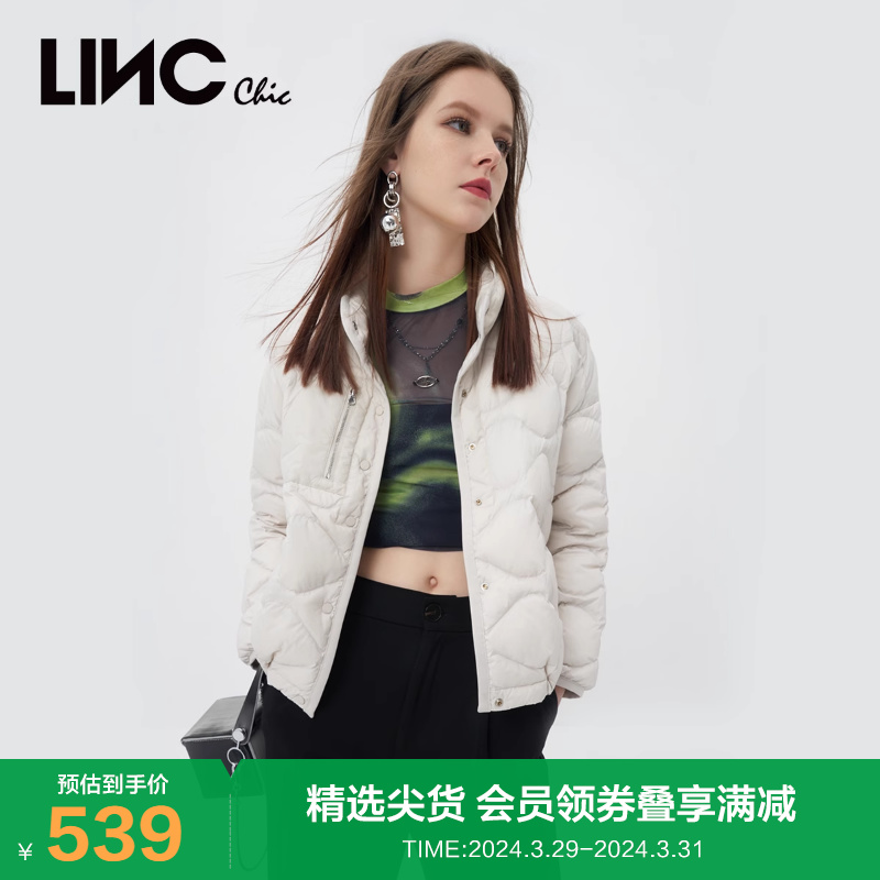 LINCCHIC金羽杰羽绒服女简约轻薄短款羽绒服女冬季外套Y22801132