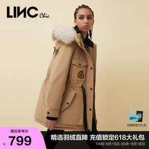 LINCCHIC金羽杰羽绒服反季保暖毛领派克服中长款羽绒服Y21603206