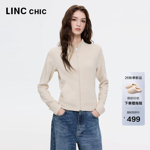 运动风柔软立领夹克开衫