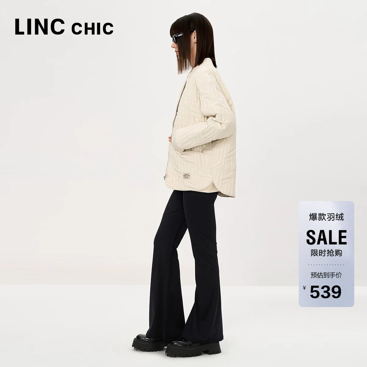 LINC重工绗缝轻薄羽绒外套图片