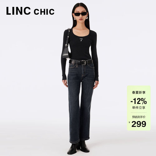 lcinccvuc金羽杰深色牛仔裤长裤