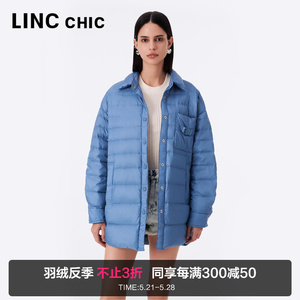 LINC金羽杰中长款轻薄羽绒服女2023新款简约松弛感外套Y23803027