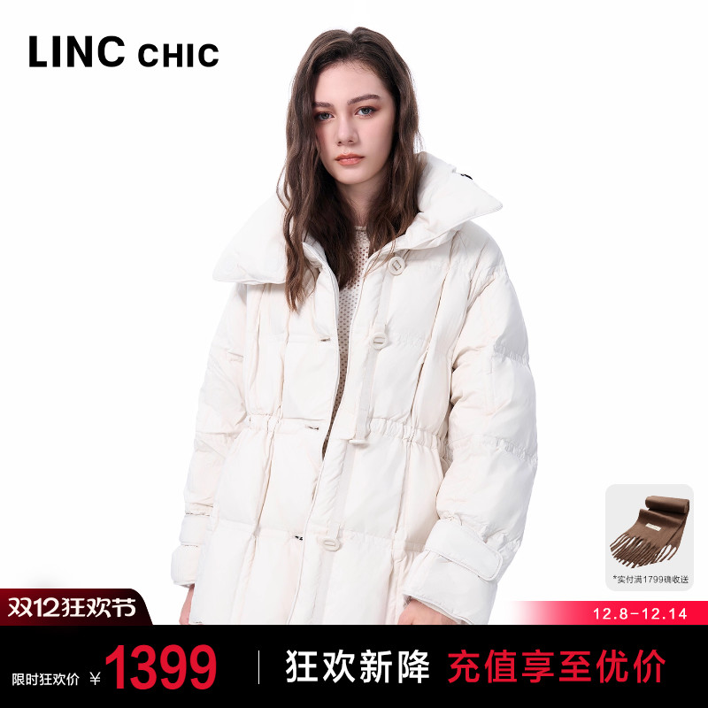 翻领大衣感短款羽绒服