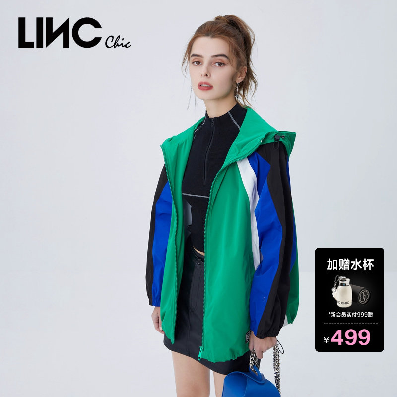 LINC金羽杰高街中款连帽教练衫