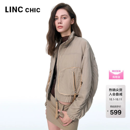 LINCCHIC金羽杰羽绒服女短款箱型轻薄羽绒服女夹克外套女1043