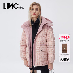 羽绒服女2285 LINCCHIC金羽杰羽绒服女复古面包服短款 直播专享