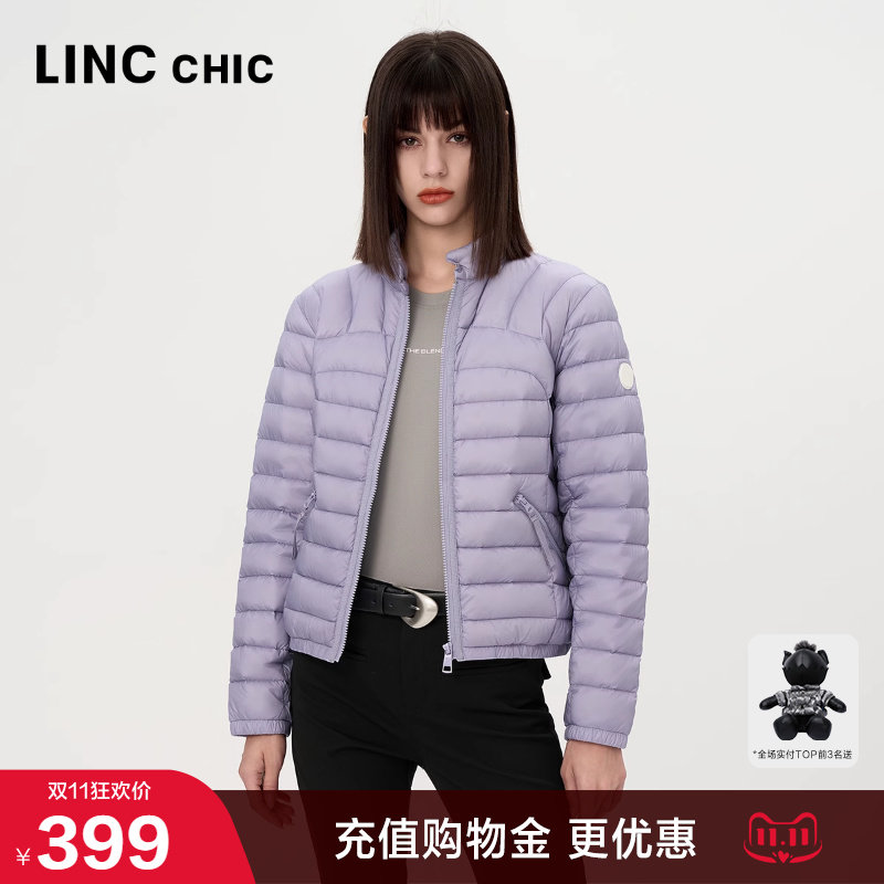 LINCCHIC金羽杰羽绒服女款新款短款轻薄羽绒服女外套排骨衫1155