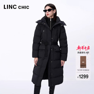 风衣感长款 鹅绒服新款 LINC金羽杰羽绒服女款 羽绒服女 90%鹅绒