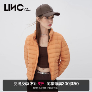 羽绒服女外套女秋冬款 LINCCHIC金羽杰彩色软糯轻薄短款 Y22801355Y