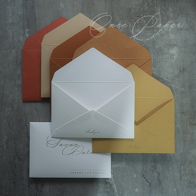 莫兰迪色系简约文艺请帖logo信封