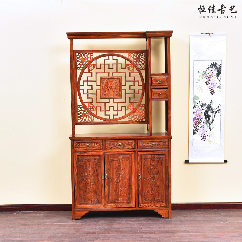 明清仿古中式南榆木玄关门厅柜