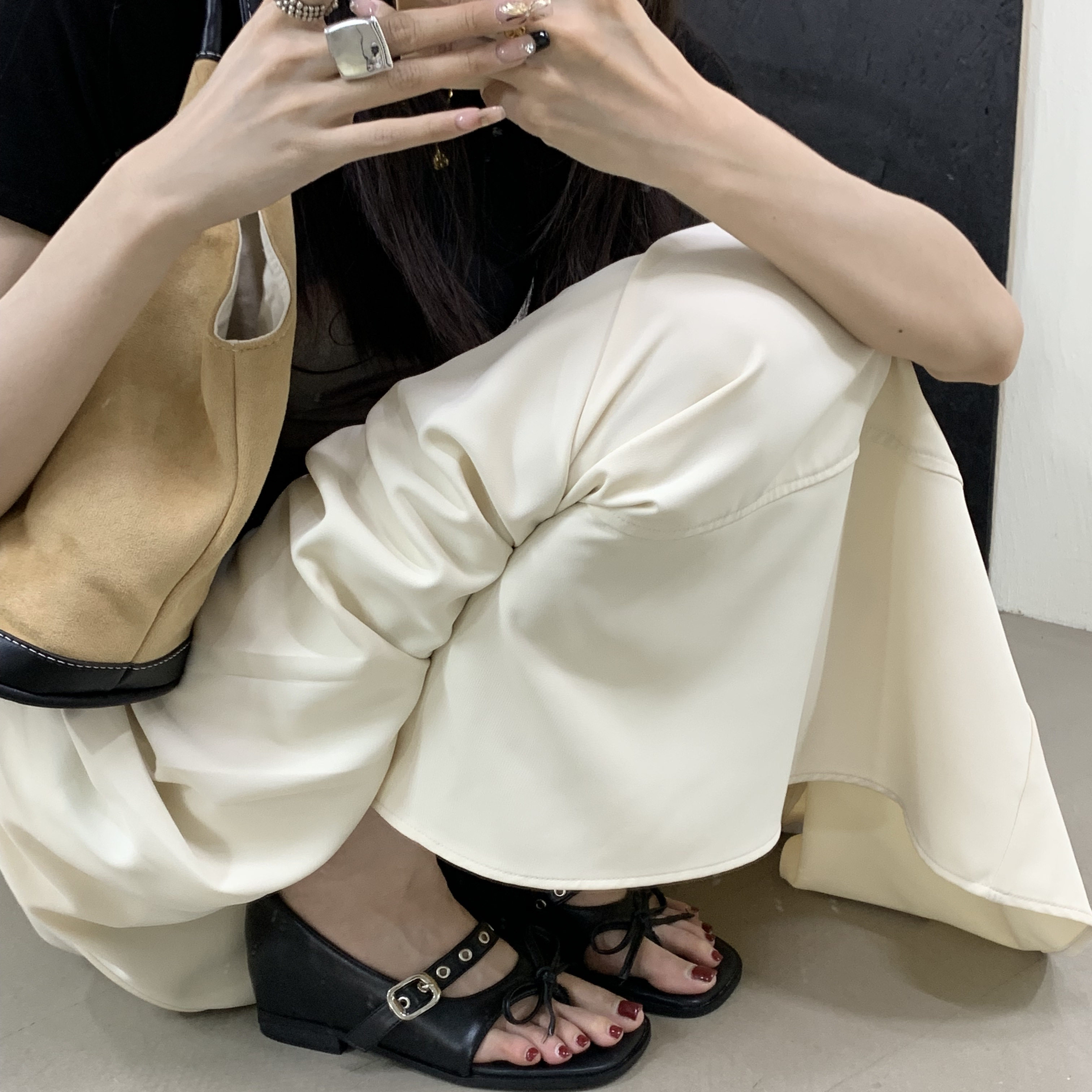 阿哩晴人2025春秋季新款559-368小众设计方根夹趾罗马凉鞋女鞋