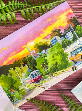 新款云造景宙海灼迹NEW手帐和纸胶带PET白云火烧云晚霞天空背景蓝