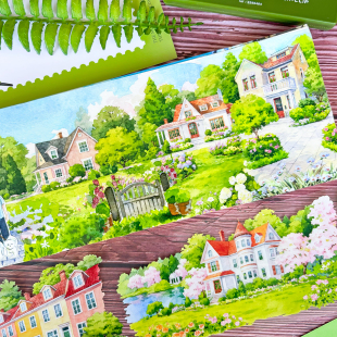 新款造景南风庄园欧式建筑城堡花园别墅草NEW手帐和纸胶带PET贴纸