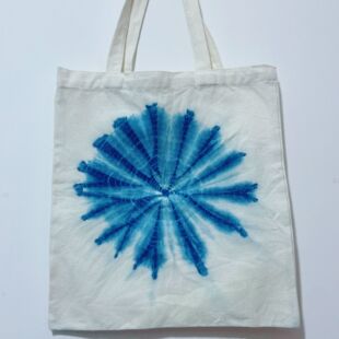 一澈扎染原创设计手工植物草木染文艺大花棉布电脑手提布袋帆布包