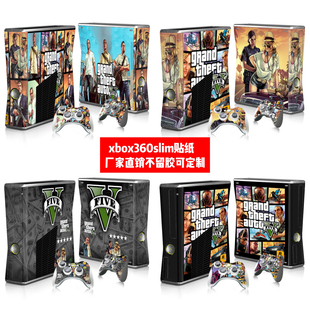 XBOX360 SLIM贴膜Xbox360slim游戏机贴纸Xbox360slimGTA贴纸定制
