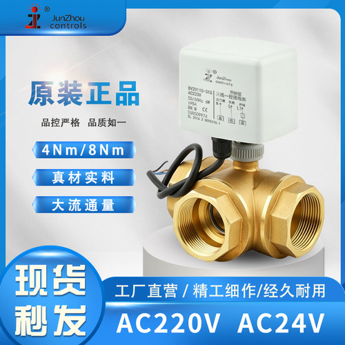 俊州6分电动球阀黄铜螺纹G
