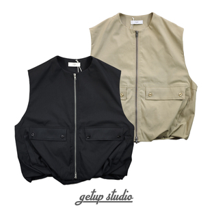 GETUP 风拉链马甲男宽松多口袋休闲背心夏季 无袖 外套 潮流工装
