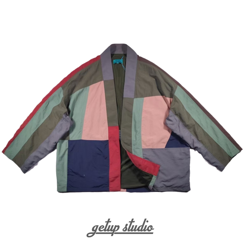 GETUP 设计师原创多色块拼接廓形男女同款道袍开衫