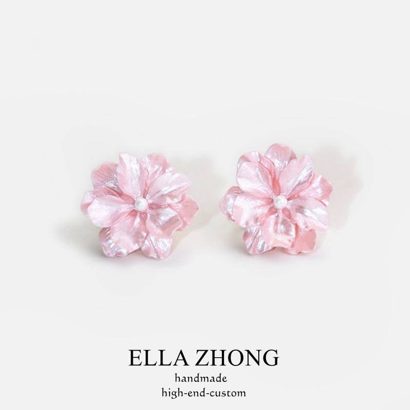 櫻花耳環~日系耳釘氣質甜美小清新復古韓國耳飾品花朵超仙耳夾