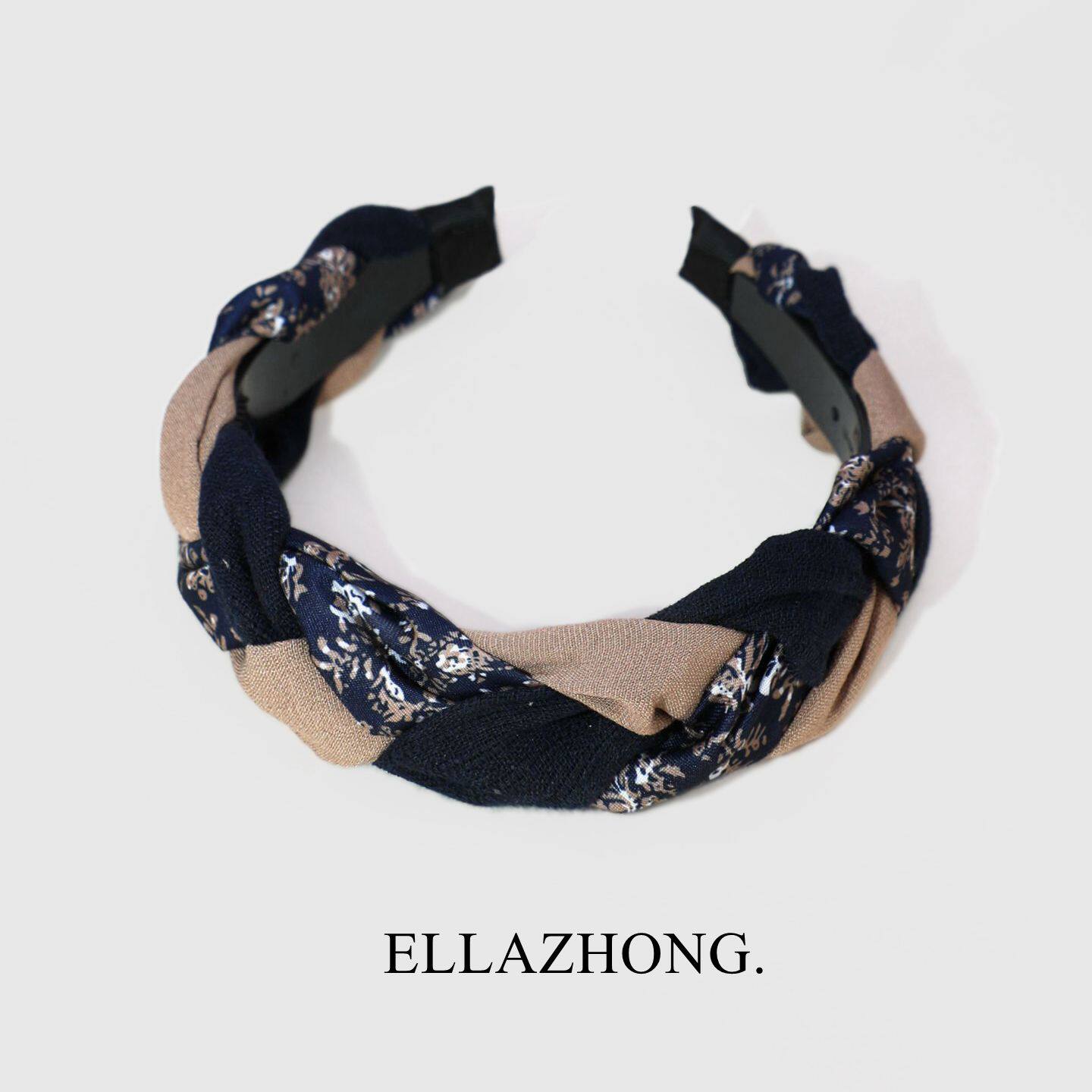 原创~韩版碎花麻花发箍女复古淑女头箍带齿发卡低调百搭发饰头饰