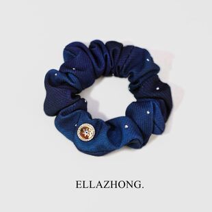 原创设计~小肠圈蓝色星星发绳头绳低马尾发圈清新减龄发饰头饰
