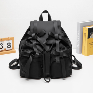 蝴蝶结双肩包女包日系小众设计感时尚 背包潮流旅游包休闲学生书包