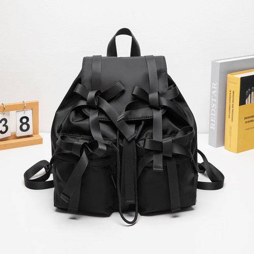 轻便背包防水牛津布蝴蝶结双肩包