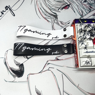 77gaming个性签名客制化wooting键盘飘带挂件超纤皮ATK68键盘挂绳