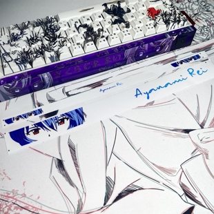 绫波丽狼蛛hero68he灯箱贴卡通猫纸二次元电竞游戏键盘灯罩贴纸