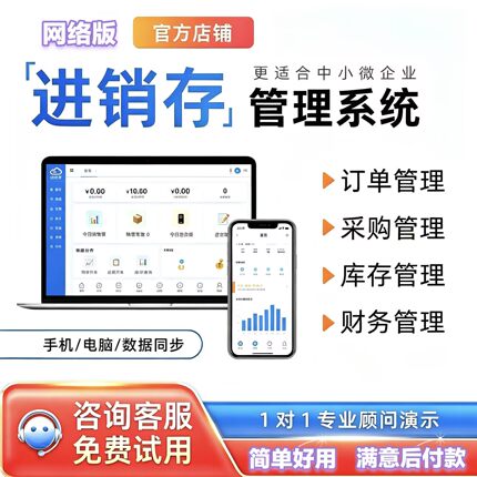 进销存网络版软件系统仓库出入库销售订单财务金财务管家碟免费婆