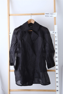 黑色短款风衣大码女装双排扣中袖西装领防晒衣服宽松时尚2025春10