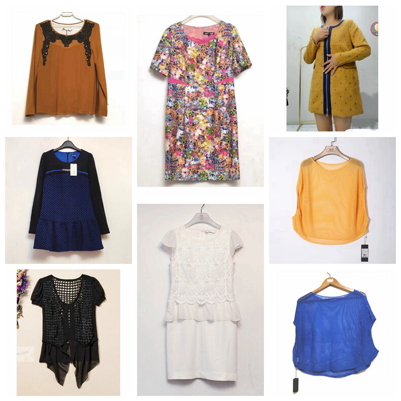 特价品牌撤柜珂.莱家长袖短袖连衣裙蕾丝女2025春秋夏白黑蓝灰绿