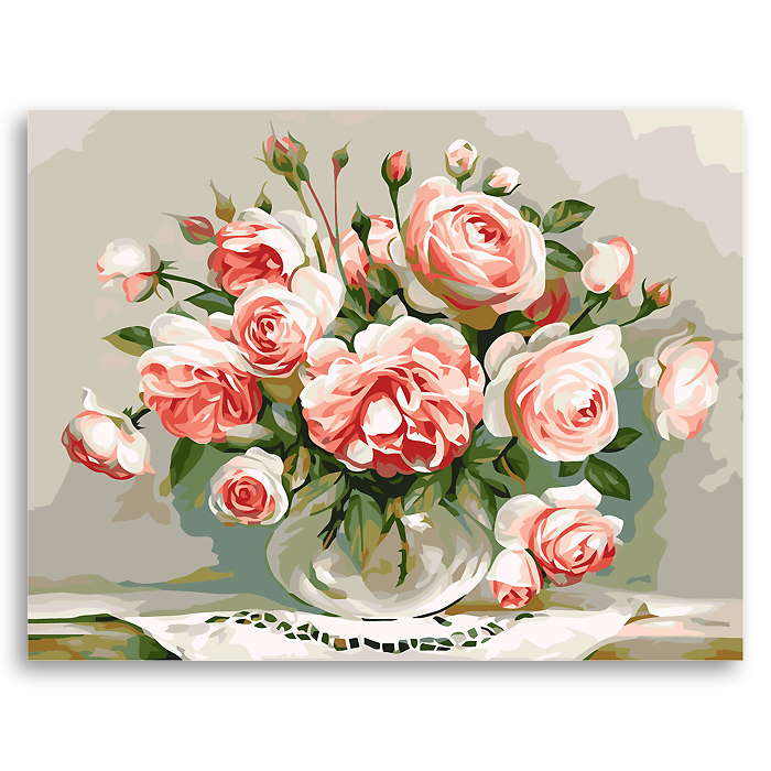 小雏菊diy手绘数字油画餐厅大幅花卉油彩手工画装饰画静物花瓶