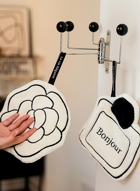 法式简约擦手巾挂式卫生间厨房专用儿童双层加厚毛巾家用吸水抹布