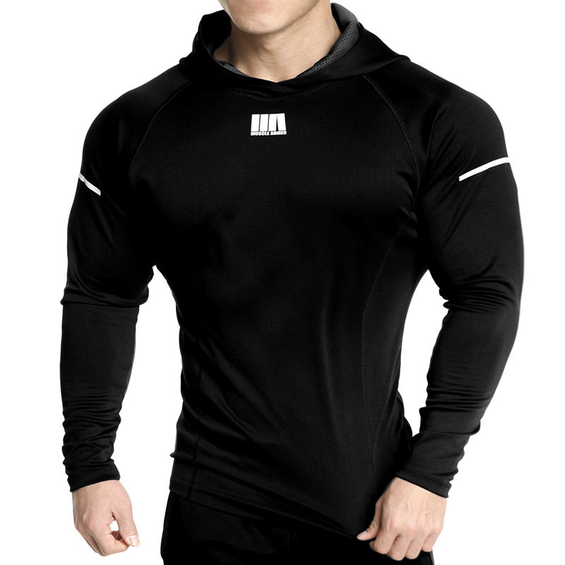 muscle Brother new pattern Bodybuilding motion Sweater man Autumn leisure time run train High elastic Thin section Hooded coatin the Sportswear/Casual Clothing , Sports Sweater/Pullover  category - from Buy2taobao.com to provide professional Taobao agent buy service