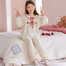 2025秋季新款亲子装母女睡衣长袖云朵棉甜美公主风女童家居服套装