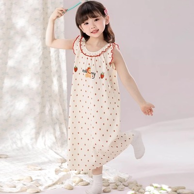 夏季云朵棉甜美可爱女孩睡裙
