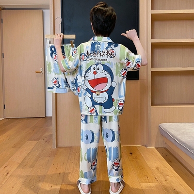 冰丝男童睡衣短袖夏季卡通