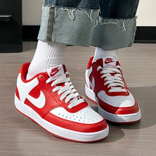 耐克NIKE女鞋2025秋季新款运动鞋简版空军一号低帮板鞋红色