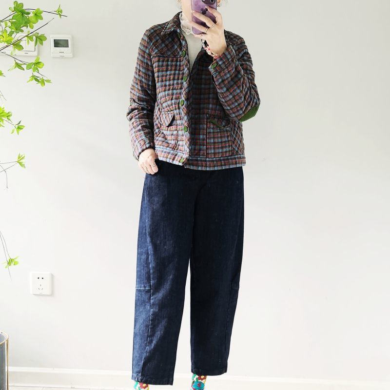 韩国进口松紧腰立体剪裁牛仔裤