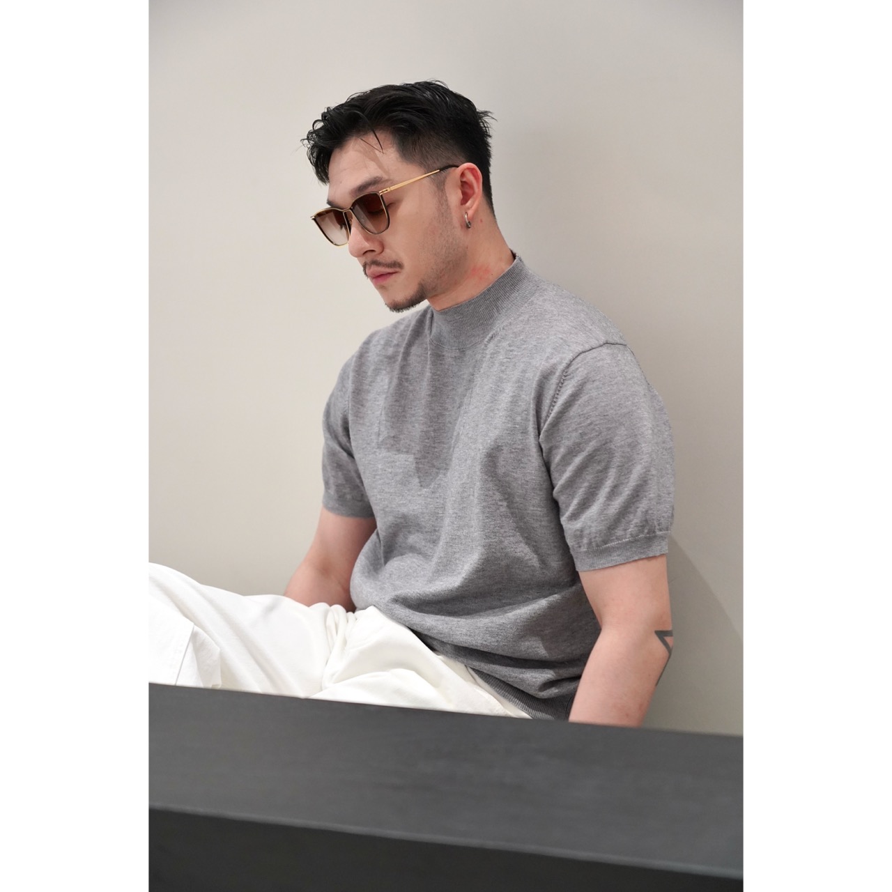 ootw-澳绒混纺细针针织打底衫内搭针织正肩半高领毛衣T恤