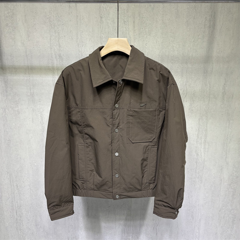 工短款翻领羽绒服男保暖时尚潮