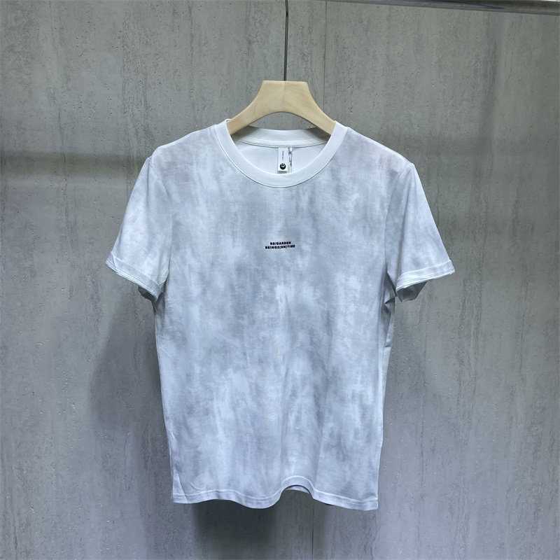 夏季新品扎染圆领短袖T恤男夏季修身百搭痞帅时尚潮牌上衣2026衣