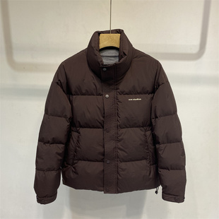 上衣ONE77羽绒 纯色外套男款 立领短款 羽绒服男加厚防寒面包服时尚