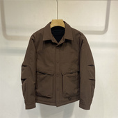 2025冬季 轻薄轻便翻领羽绒服男短款 多口袋保暖防寒外套潮流夹克