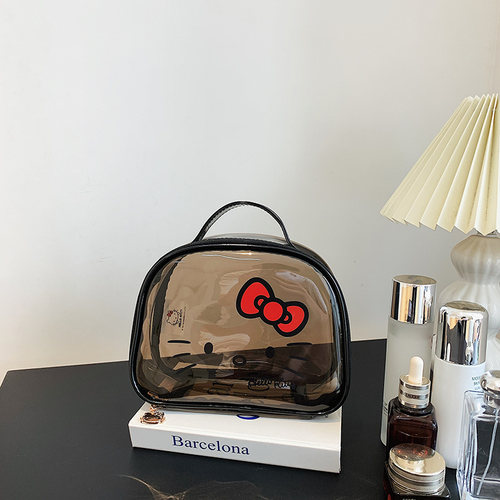 正版凯蒂猫可爱透明防水化妆包