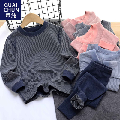 A类秋冬季加厚德绒儿童内衣套装